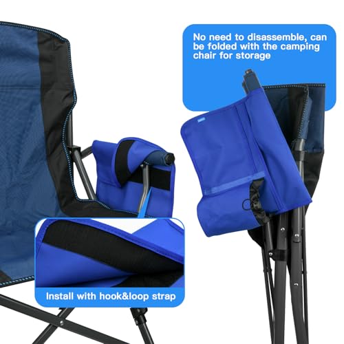 Xxerciz Beach Chair Cup Holder, Camping Chair Armrest Drink Organizer with Easily Attached Hook and Loop Strap, Universal Chair Accessory for Water Bottle, Sunglasses, Phone, Tablet, etc. (Blue) - color: Blue