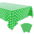4 Pack Green Polka Dot Tablecloth,Green and White Tablecloths Disposable Plastic Rectangular Picnic Table Cover,Suitable for Rectangular Tables(54 x 108 Inches) - color: Polka Dot Green, size: 54" x 108" Rectangular (4 Pack)