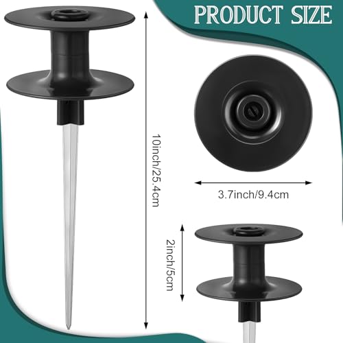 Chumia 6 Pieces 10 Inch Garden Hose Guide Spike, Zinc Coated Rustproof Heavy Duty Metal Stake with Top, Keeps Garden Hose out of Flower Beds, Guard for Yard Plant Protection (Black) - color: Black