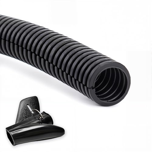 ZhiYo 10FT 3/4” Wire Loom Split Tubing Auto Wire Conduit Flexible Cover | High Temperature Heat Resistant -40F to 257F | Plastic Cover for Electrical Wires & Cables - color: Black, size: 10FT 3/4”