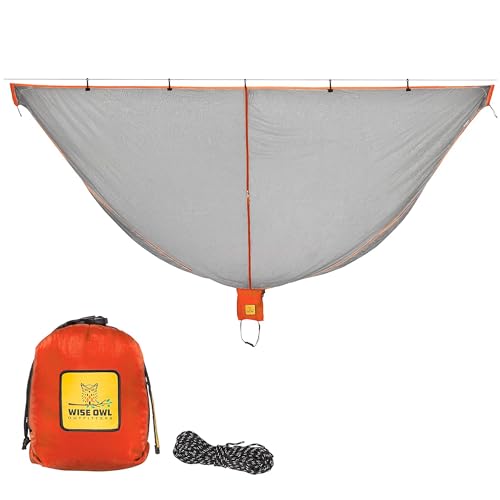 Wise Owl Outfitters Hammock Bug Net – Mosquito Net for Hammock, Lightweight Bug Netting for Camping, Hiking, Backpacking, Forest & Outdoor Use - color: Orange