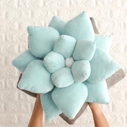 Green Philosophy Co. Poinsettia Pillow - Frost Blue - color: Frost Blue