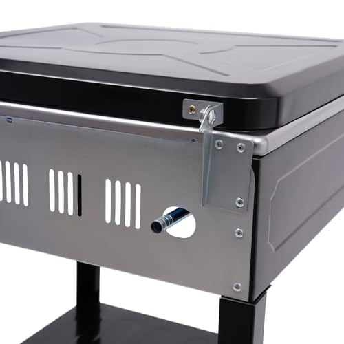 4 Burners Gas Stove with Wind Shield Portable NG/LPG Stove with 2 Storage Shelves for RV Apartment Outdoor Cooking - style: 4 Burner-Black