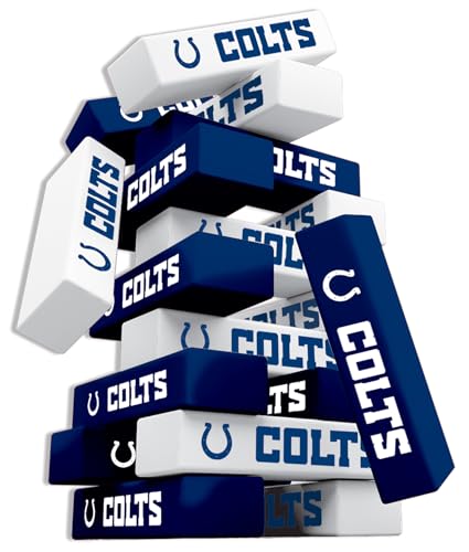 MasterPieces Game Day - NFL Indianapolis Colts - Officially Licensed Tumble Tower, Real Wood Blocks - style: Indianapolis Colts