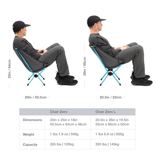Helinox Chair Zero Ultralight Compact Camping Chair - color: Black, style: Chair Zero