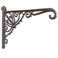 KiaoTime Cast Iron Hanging Hook Bracket Wall Hanger 12" Deep Outdoor Indoor Wall Hanging Bracket Hooks for Pots Basket Bird Feeder Wind Chime Lanterms Hanger Hardware Bracket