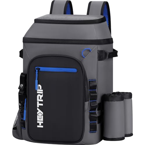 Heytrip Backpack Cooler 36/54 Cans, Insulated Portable Large Leakproof Waterproof Cooler Bag, 20 Hours Cold Retention for Lunch Camping Travel Beach Picnic - color: Gray - 36 Cans with 2 Pouches