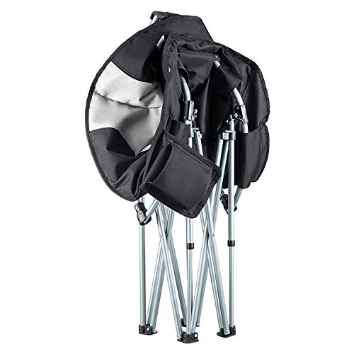 KingCamp Moon Saucer Leisure Heavy Duty Steel Camping Chair Padded Seat - color: Black/Grey