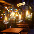 FOOMAN LED Outdoor String Lights, 100FT Outside Waterproof Patio Lights with 50+3 Shatterproof ST38 Edison Bulbs, 2700K Warm White Hanging Light, Dimmable Light for Back Yard Porch Party Gezebo - size: 100FT