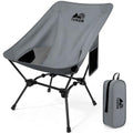 Ultralight Camping Chair Backpacking Chair, Portable Camp Chair with Cup Holder & Storage Bag, Lightweight Compact Folding Chair for Hiking, Travel, Picnic Mountaineering-Grey - color: Grey