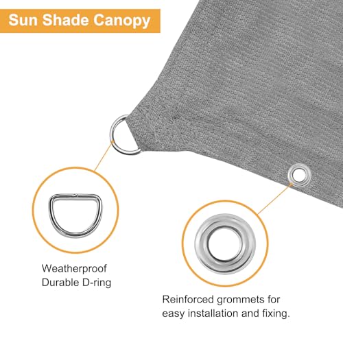 2' x 3' Gray Sun Shade Sail Straight Edge with Grommets UV Block & Water Permeable Canopy Cover for Patio, Garden, Backyard, Yard & Outdoor - color: Gray, size: 2' x 3'