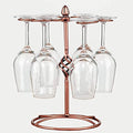 QPIX DIGITAL Wine Glass Rack, Bronze, Elegant Countertop Stemware Storage with 6 Hooks, Easy Assembly, Durable, 11"W x 11"L x 6"H - color: Bronze, size: 11"x 6"-6 Holders