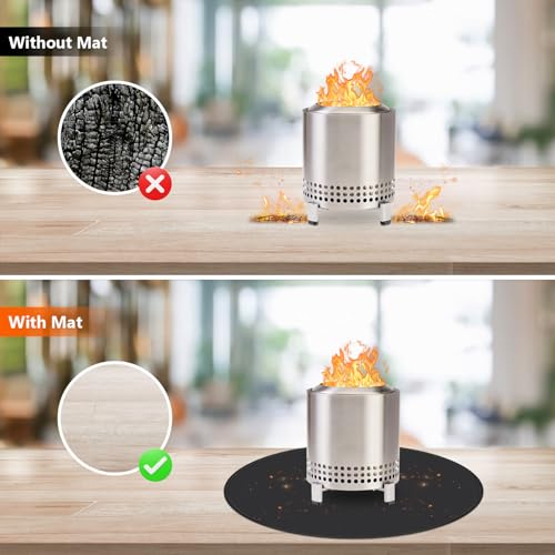 19.5" Fire Pit Mat for Solo Stove Mesa Tabletop Fire Pit, Fireproof Mat for Solo Stove Accessories, Small Under Grill Pad to Protect Your Table, Easy to Clean, Reusable - color: 19.5x19.5 inch