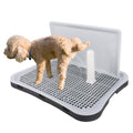 Indoor Dog Potty Tray with Splash Guard, 20"x15.5"x1.4" Pee Pad Holder for Puppies & Small Dogs, Waterproof Easy-Clean Dog Toilet Training Tray (Gray)