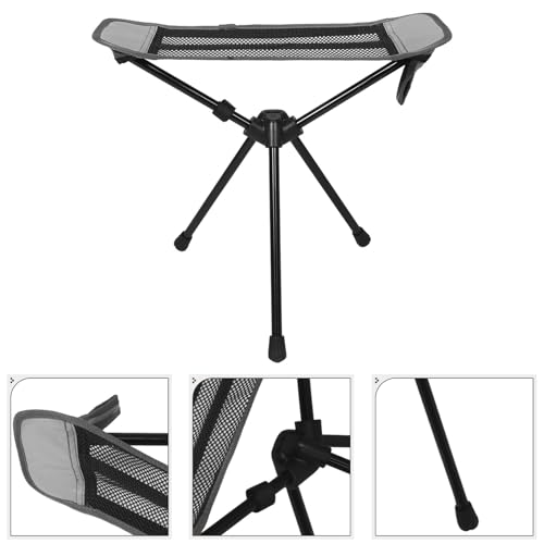 VANZACK Portable Folding Camping Stool and Footrest Ultralight Compact Outdoor Seat for Hiking Fishing Picnic Gray