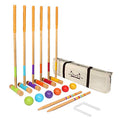GoSports Six Player Croquet Set - Choose Deluxe (35") or Standard (28") - Modern Wood Design - style: Deluxe