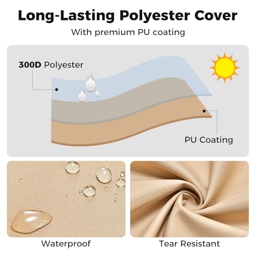 Tangkula 3-Seater Patio Sofa Cover, Waterproof Protective Cover for Outdoor Furniture w/Padded Handle, Click-Close Straps & Air Vent, Heavy Duty Deep Couch Cover w/PU Coating, 77" W x 43" H x 30" H - size: 77" W x 43" D x 30" H