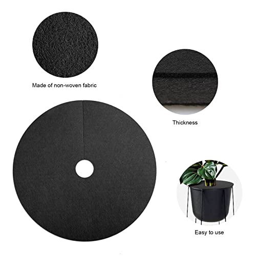 6 Pack 12 inch Non-Woven Tree Mulch Ring, Tree Weed Barrier Mat, Tree Protection Weed Block Mulch Landscape Fabric Plant Cover for Weed Control