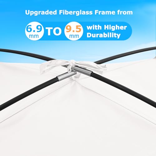 COMMOUDS Beach Tent Sun Shade for 3/4/6/8 Person, UPF 50+ Beach Sun Shelter Canopy Tent, Lightweight, Easy Set Up and Carry - color: Silver, size: 6 Person