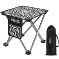 Roptat Portable Folding Compact Lightweight Camping Stool Seat for Camping Fishing Hiking Gardening Outdoor Walking Backpacking Travelling and Beach with Carry Bag (Zebra) - color: Zebra