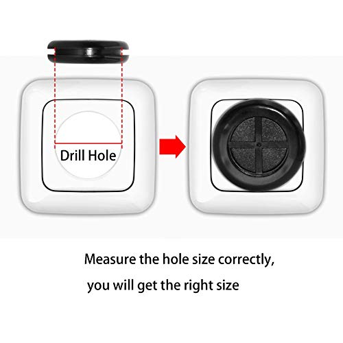 Flyshop 4-Pack Round Rubber Hole Plugs, 35 mm 1-3/8" Drill Hole, 30 mm 1-3/16" ID, Black Double-Sided Synthetic Rubber Grommets Wire Protection - size: 1-3/8" (Drill Hole Size)