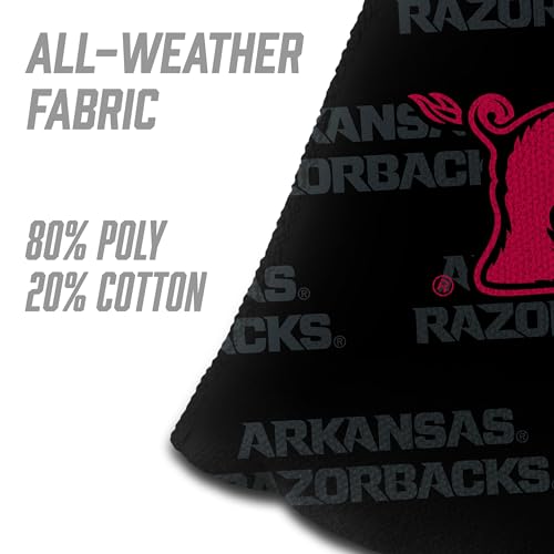 YouTheFan Officially-Licensed NCAA Set of 4 Cornhole Bags - All Weather Regulation 6” x 6” Size - 16oz Weight - Designed in USA - color: Arkansas Razorbacks - Black