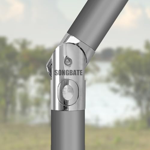Patio Umbrella Accessories, Outdoor Umbrella Replacement Parts, Push-Button Tilt Adjustment for Garden Umbrellas, Silver (1.5inch)