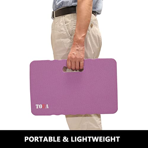 TOUA Kneeling Pad Thick Extra Large High Density Foam Comfort Kneeling Pad for Work Gardening Yoga Exercise Garden Knee Pad, Purple 2 Pack - color: Purple, size: Large - 2 Pack