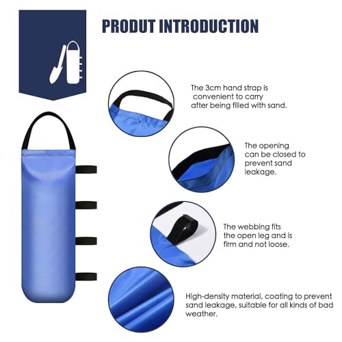 IALNAI 112 LBS Heavy Sand Bags for Canopy Outdoor Advertising Tent Sunshade Fixed Windproof Pop up Canopy Tent (Without Sand) 4-Pack - color: BLUE