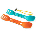 UCO Utility Spork 3-in-1 Combo Spoon-Fork-Knife Utensil - color: Teal/Ember