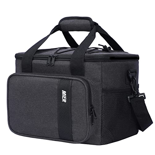 MIER Mens Lunchbox for Work Insulated 24 Cans/15L Large Lunch Bags Leakproof Adult Women Lunch Box Coolers for Travel Beach Picnic Office, Dark Gray - color: Gray