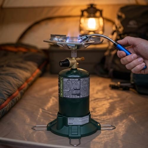 Propane Camping Stove With Propane Burner, Single Burner Bottle Top Propane Stove Adjustable Flame for Backpacking,Hiking,Camping,Tank Top Stove With USB Cable (Fuel not included)