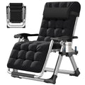 ABORON Zero Gravity Chair,Premium Outdoor Lawn Folding Lounge Chairs,Sturdy Adjustable Reclining Patio Chairs with Removable Cushion,Headrest & Tray - color: A Dark Black