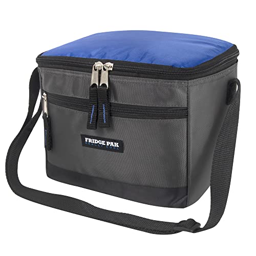 6 Can Cooler Bags Insulated Soft Cooler Lunch Bag for Men, Waterproof Leak Proof Cooler Bags Insulated - color: Blue on Grey