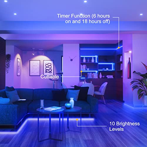 echosari Blue Led Strip Lights Waterproof Battery Operated with Remote, 8 Modes, Dimmable, Timer, Self-Adhesive, Cuttable, 3M 90Led Battery Strip Led Light for Indoor Outdoor Decor - color: Blue, size: 9.8Ft