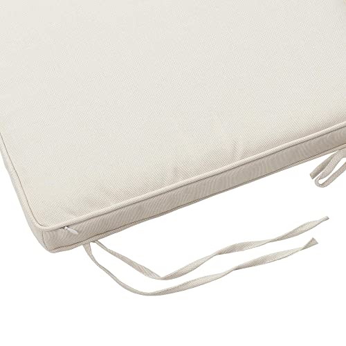 Magpie Fabrics Indoor Outdoor Waterproof Square Chair Cushion, 18 x 18 x 2.5 Inch, 2 Pack, Water Resistant Seat Cushions, for Patio Garden Office, Cream - color: Cream
