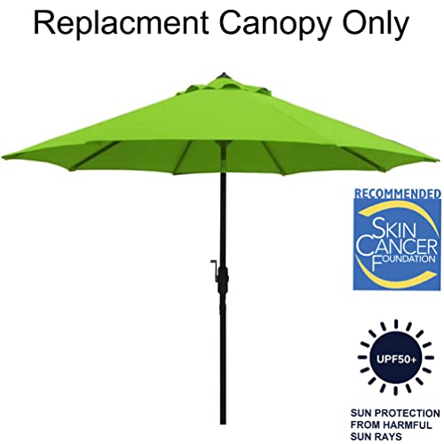 9ft Market Patio Umbrella Canopy - 8 Ribs Canopy Replacement - UV Protective UPF 50+ and Fade Resistant Patio Canopy - Wind Vent Replacement Canopy Cover (Canopy Only) (Purple) - color: Lime