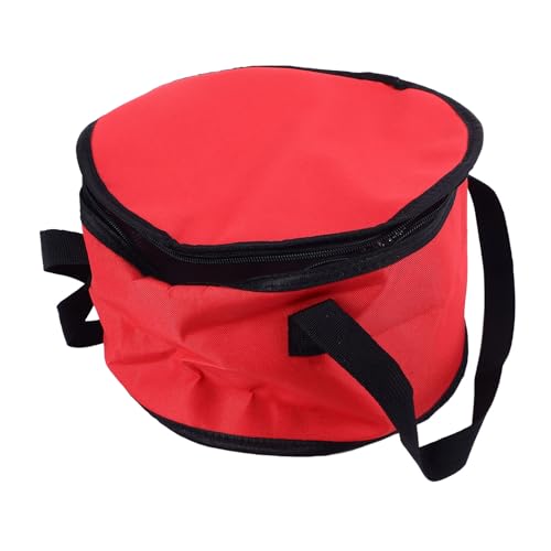 Haofy Round Insulated Casserole Carrier Bag for Picnic, Oxford Cloth, Reusable Cooler, Thermal Picnic Bag (red)