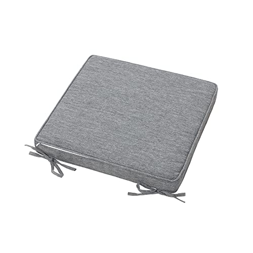 Magpie Fabrics Indoor Outdoor Waterproof Square Chair Cushion, 18" x 18" x 2.5", 2 Pack, Water Resistant Seat Cushions, for Patio Garden Office, Heather Grey - color: Heather Grey