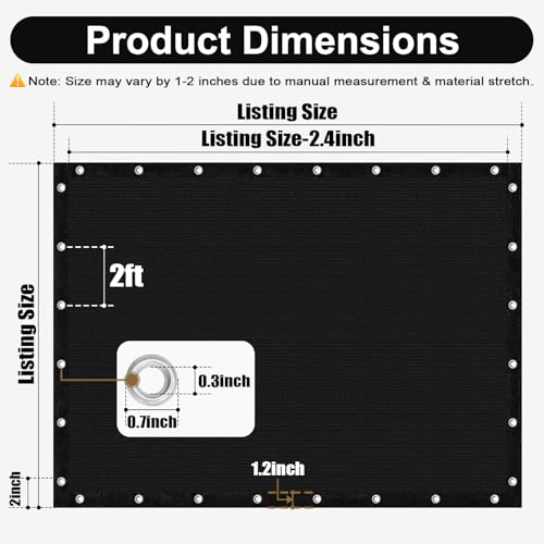 Artpuch 90% Sun Shade Cloth, 3 x 6 FT Pergola Shade Cover Canopy with Grommets, Sun Screen Fabric Tarp for Patio, Outdoor, Garden, Backyard, Black - color: Black, size: 0 3' X 0 6'