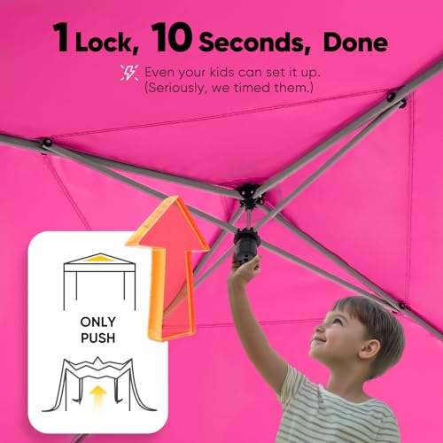 Quictent Privacy 10x10 Pop up Canopy Tent with Sidewalls and Roll-up Ventilated Windows, One Person Setup, Easy Outdoor Commercial Gazebo Shelter Enclosed Waterproof, Bonus 4 Sandbags - color: Pink, size: 10x10ft