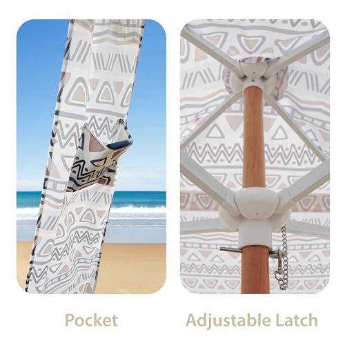 AMMSUN Beach Cabana with Fringe, 7' x 7' Boho Beach Canopy with Tassels, Easy Set up & Premium Wood Pole, Cabana Tent with Sand Pockets, Instant Sun Shade for Sand, Garden, Patio, Tan - color: Tan