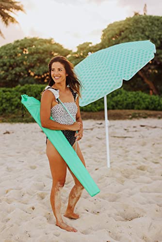 PICNIC TIME 5.5 Ft Portable Beach Umbrella, Lightweight UV Protection Sunshade with Tilt Pole & Carry Bag, Outdoor Canopy Umbrella for Beach, Sand, Pool, Patio, Camping, Travel, or Backyard Shade, (Mermaid Teal) - color: Mermaid Teal
