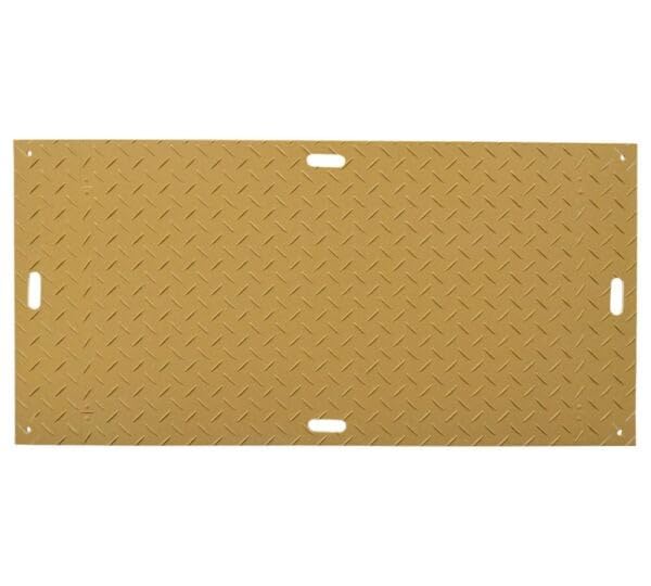 Mytee Products 3' x 6' Ground Protection Mats with Double Sided Diamond Plated Tread Design - High Density Polyethylene Mat, Easily Supports 60 Ton Loads on Lawns, Dirt, and Any Other Areas - color: Tan, size: 3 x 6 Feet, style: 1 - Pack