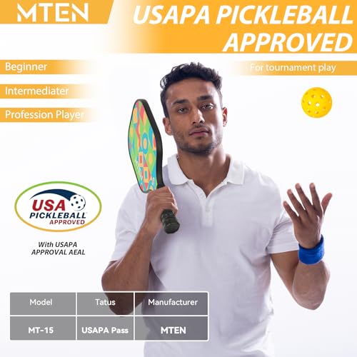 Pickleball Paddles Set of 2 or 4, or Single Paddle – USAPA Approved Fiberglass Surface Pickleball Rackets Set for Men & Women - color: Green Black*4