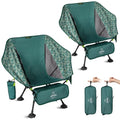 ATEPA UFO3.0 Ultralight Backpacking Chair, 330 lbs Heavy-Duty Aerospace Aluminum Folding Camp Chair with Hexagon Ergonomic Seat Anti-Sink Feet, Compact Portable Outdoor Gear for Hiking, Fishing 2 Pack - color: Green Pro- 2 Pack