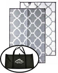 Mountain Mat 5x7 Gray Lattice RV Patio Mat w Carry Bag – Extra Thick 5mm Recycled Poly Rug – Waterproof, Reversible, Heavy-Duty – Premium Outdoor Mat Camping (Gray Lattice with Carry Bag, 5'x7') - color: Grey Lattice [5x7], style: 5' x 7'