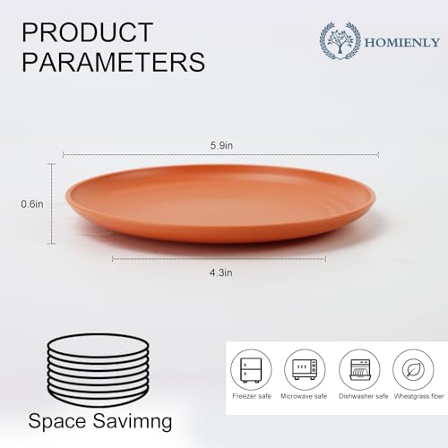 Homienly 5.7 Inch Small Plates-Wheat Straw Mini Plate, Unbreakable Plate Set Ideal for Dessert, Appetizers, Small Serving, Side Dish, Lightweight Dessert Dishes Plates, Set of 8, Colorful - color: Classic Bright, size: 5.7 inch