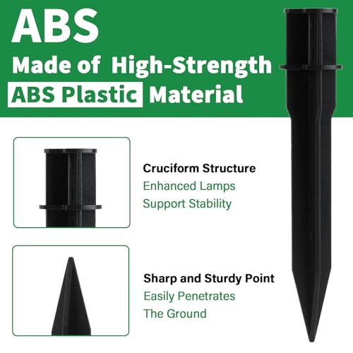 8 Pcs Solar Light Stakes Reinforced Replacement (Fit for Inner Diameter 0.83inch),Ground Spikes,ABS Plastic Lights Stakes, Ideal for Solar Pathway Lights Garden Torch Lights,Christmas Lights - size: 0.83 Inch