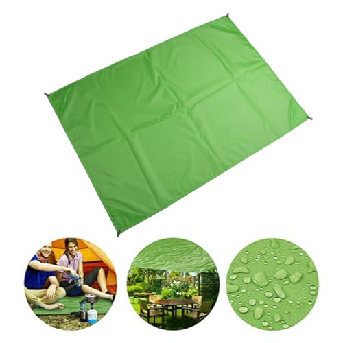 Ultralight Camping Tarp Waterproof Ground Sheet Floor Mat Folding Beach Mat Compact Tent Footprint for Outdoor Hiking Camping Picnic Green 1.4x2 m.